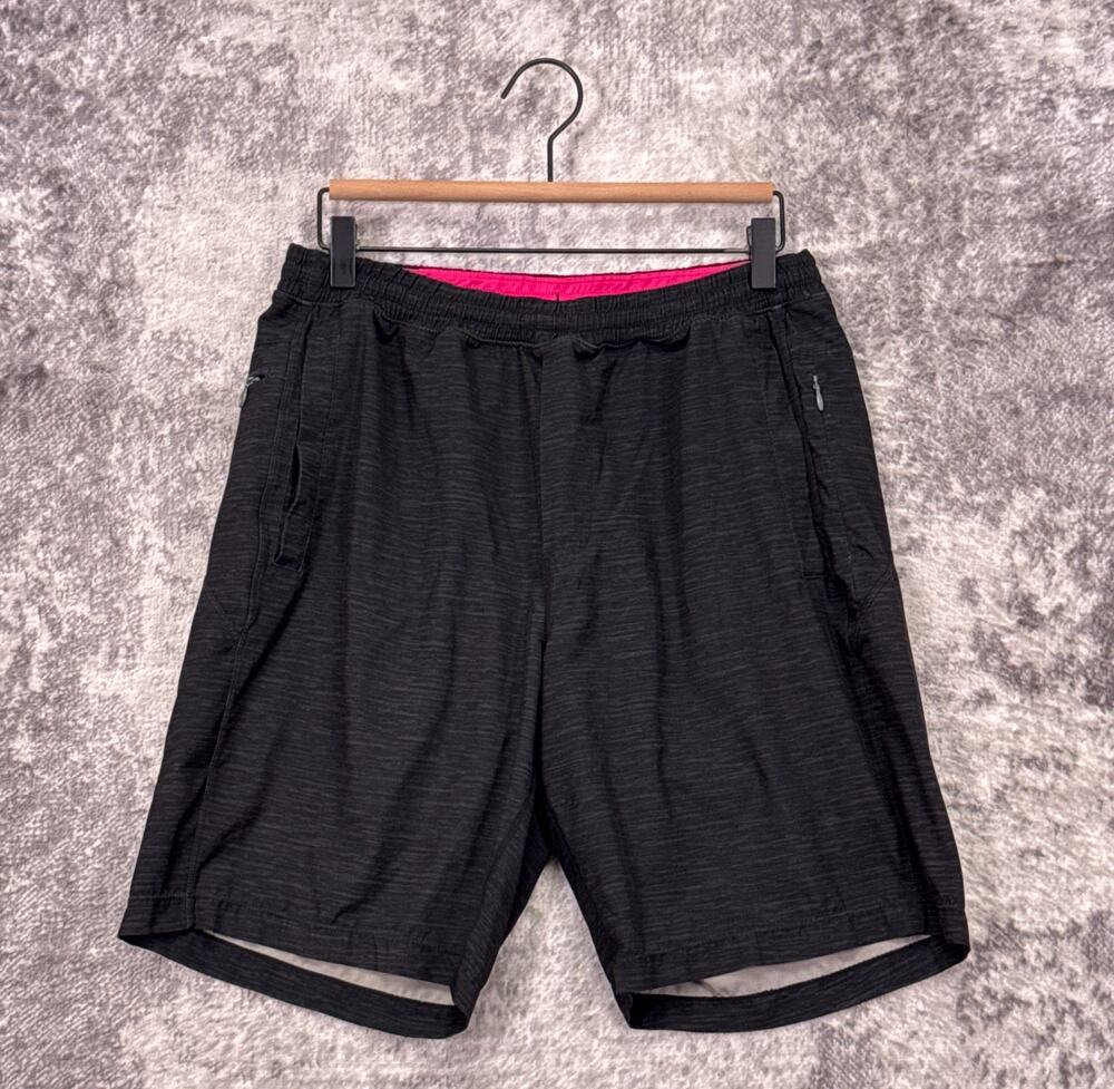 Birddogs Gym Shorts Large Long Mens Heather Gray Drawstring